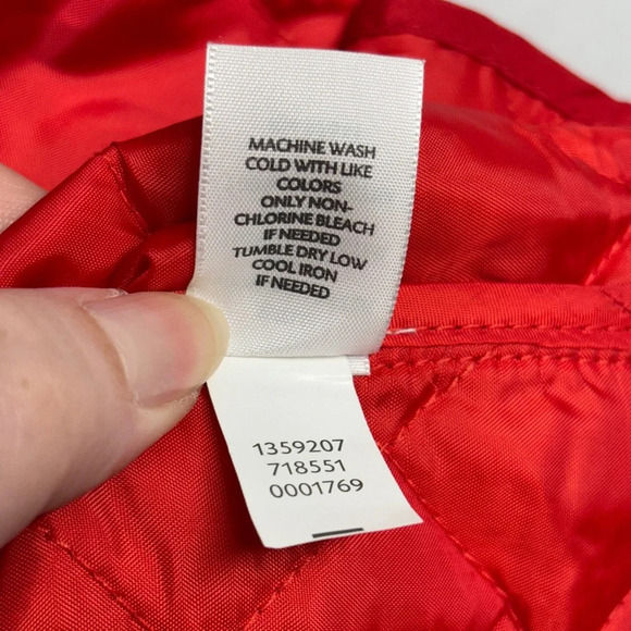 J. Jill Red Quilted Vest M Red Down Button Detail - Picture 5 of 8